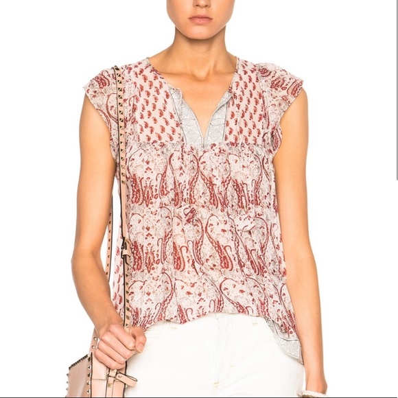 Ulla Johnson Georgette Nimes Silk Blouse - Picture 1 of 5